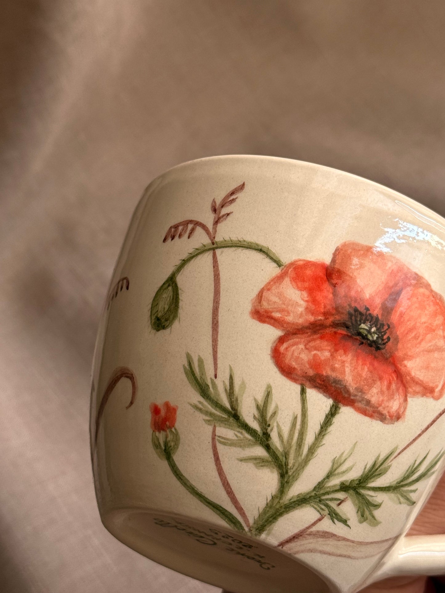 Tazza Dipinta L - Papavero
