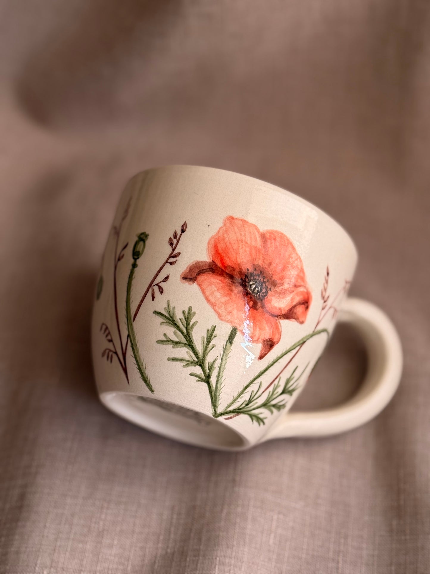 Tazza Dipinta L - Papavero