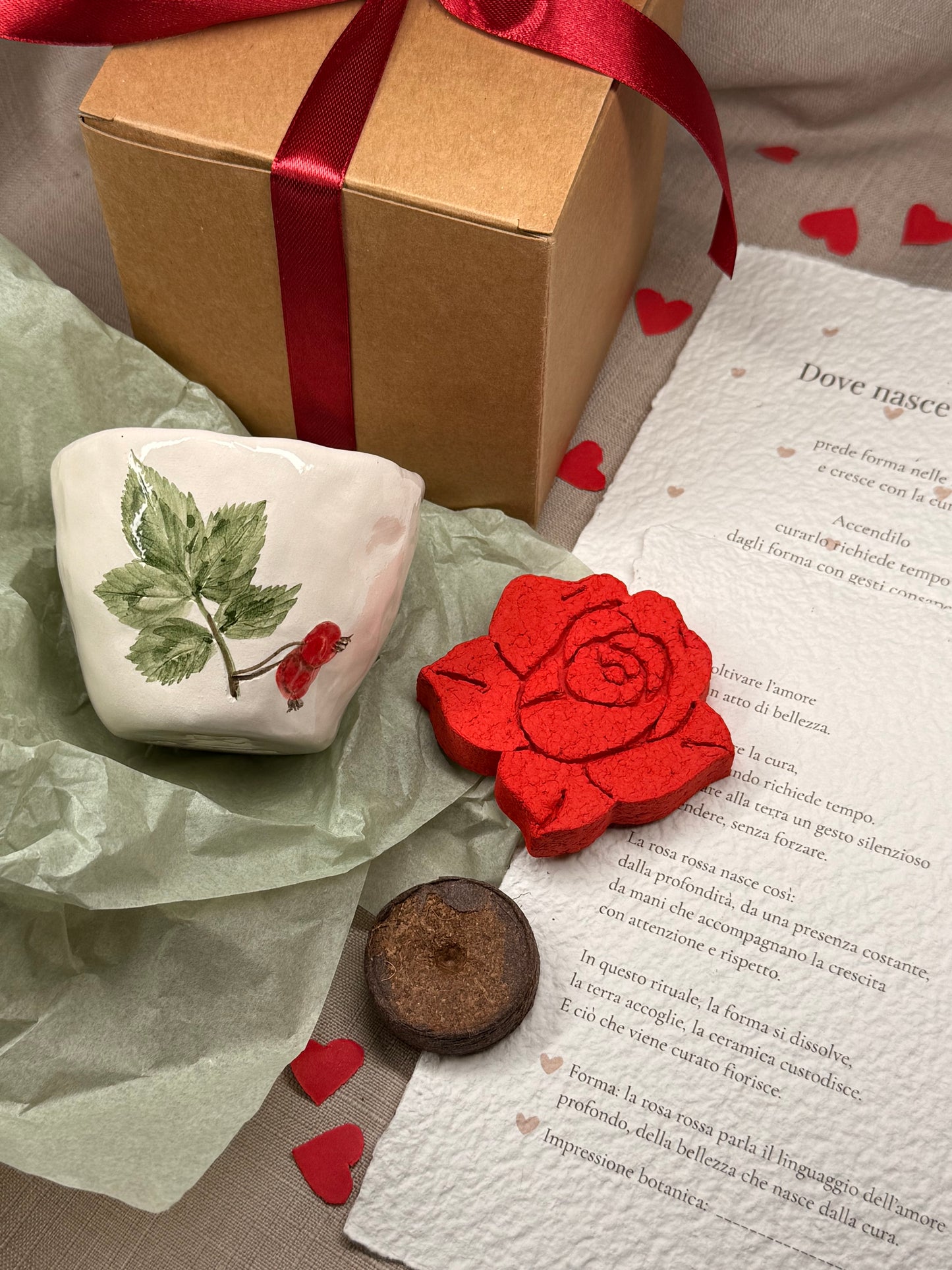 Kit Coltiva l’amore ROSA - vasetto + forma piantabile