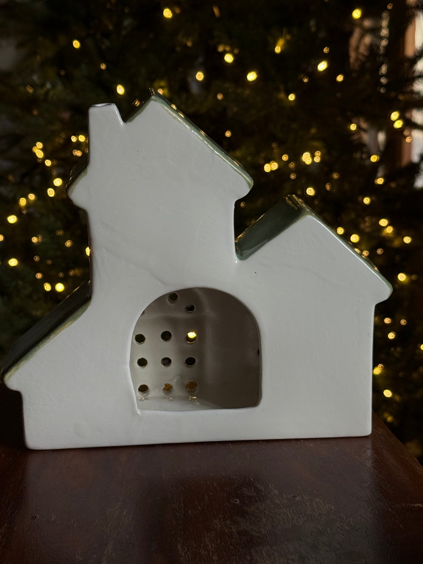 Casetta di Natale portacandela