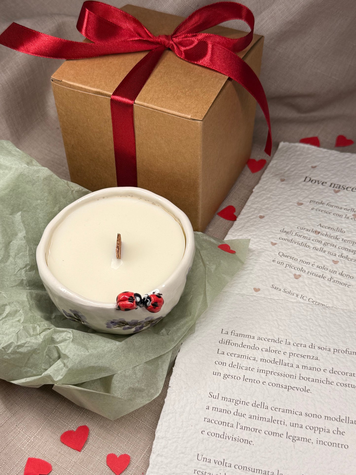 CANDELA - Gypsophila Coccinelle e Lavanda