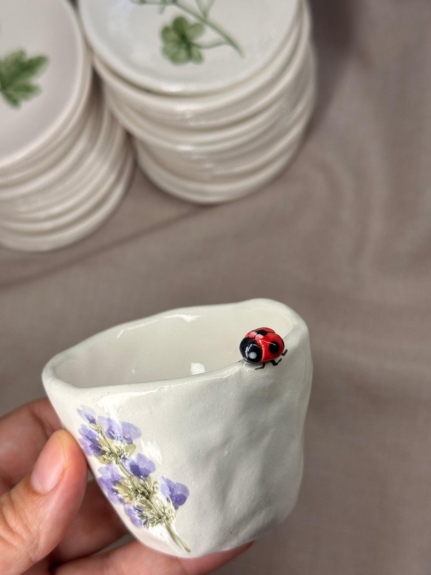 TAZZINA caffè espresso - coccinella fiori misti