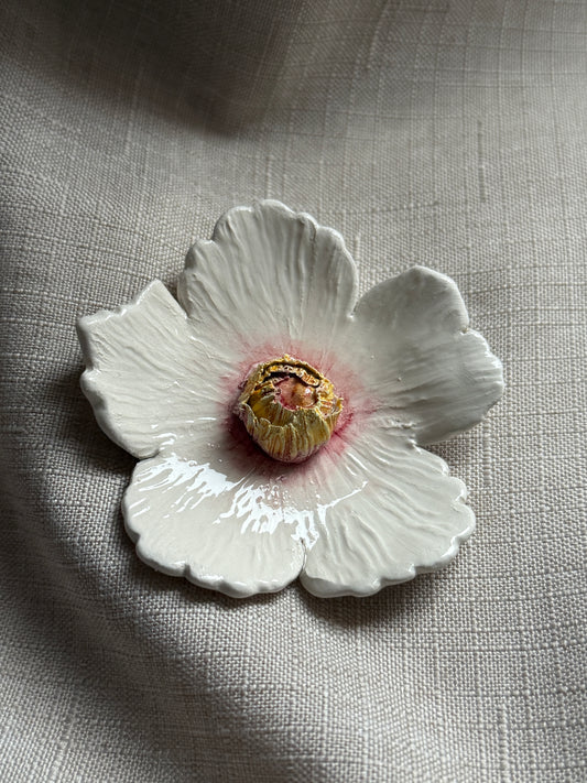 Fiore Decorativo S - Bianco e rosa