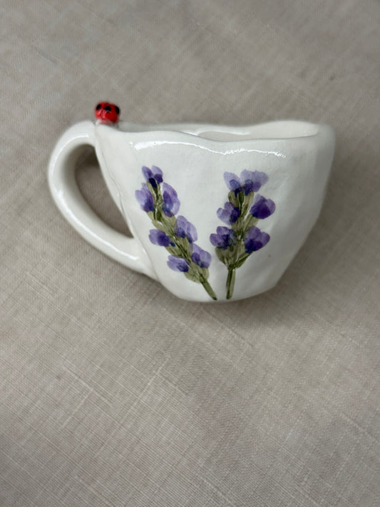 TAZZINA caffè espresso - coccinella fiori misti
