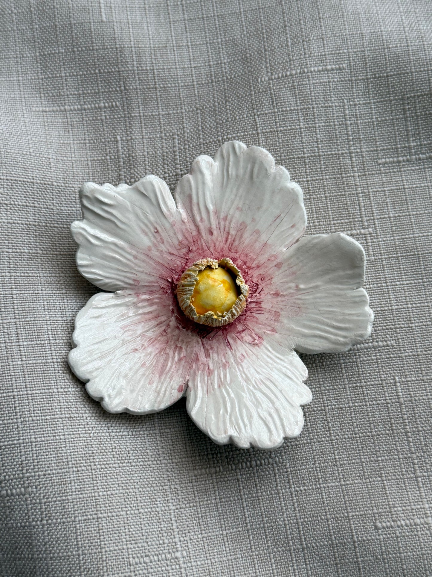 Fiore Decorativo S - Bianco e rosa